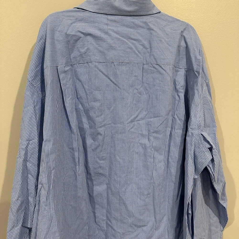 Izod men’s blue check dress shirt, 4XLT - Picture 5 of 5